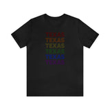 Texas LGBTQ+ Pride Flag, Faded Black T-Shirt