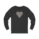 Pangender Heart Lines Long Sleeve T-Shirt: Pride Gradient Tee