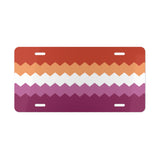 Lesbian Pride Flag Wavey Vanity License Plate: Sharp Design for Cars