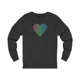 Polysexual Heart Lines Long Sleeve T-Shirt: Pride Gradient Tee