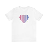 Bisexual Heart Lines T-Shirt: Pride Gradient Tee