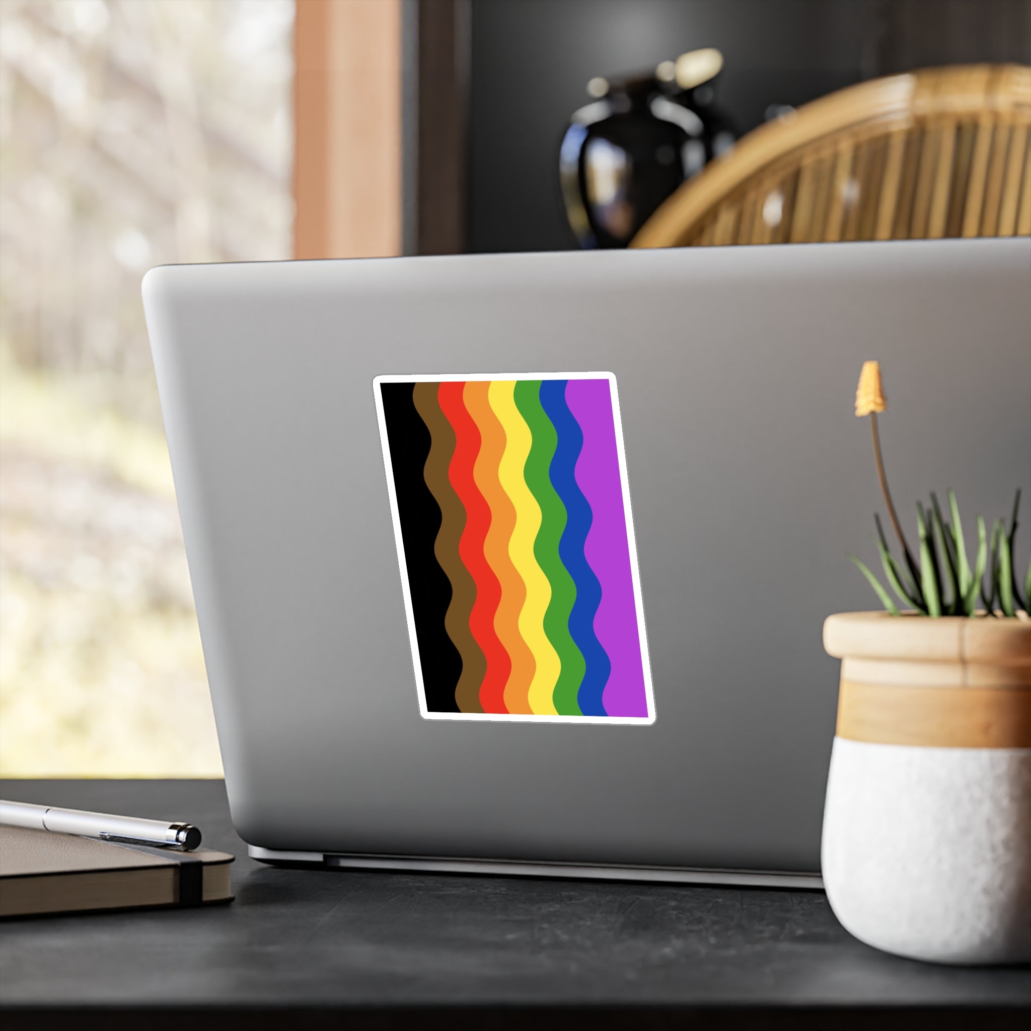 Philly Pride Flag Ripple Decal: Wavey Pride Sticker