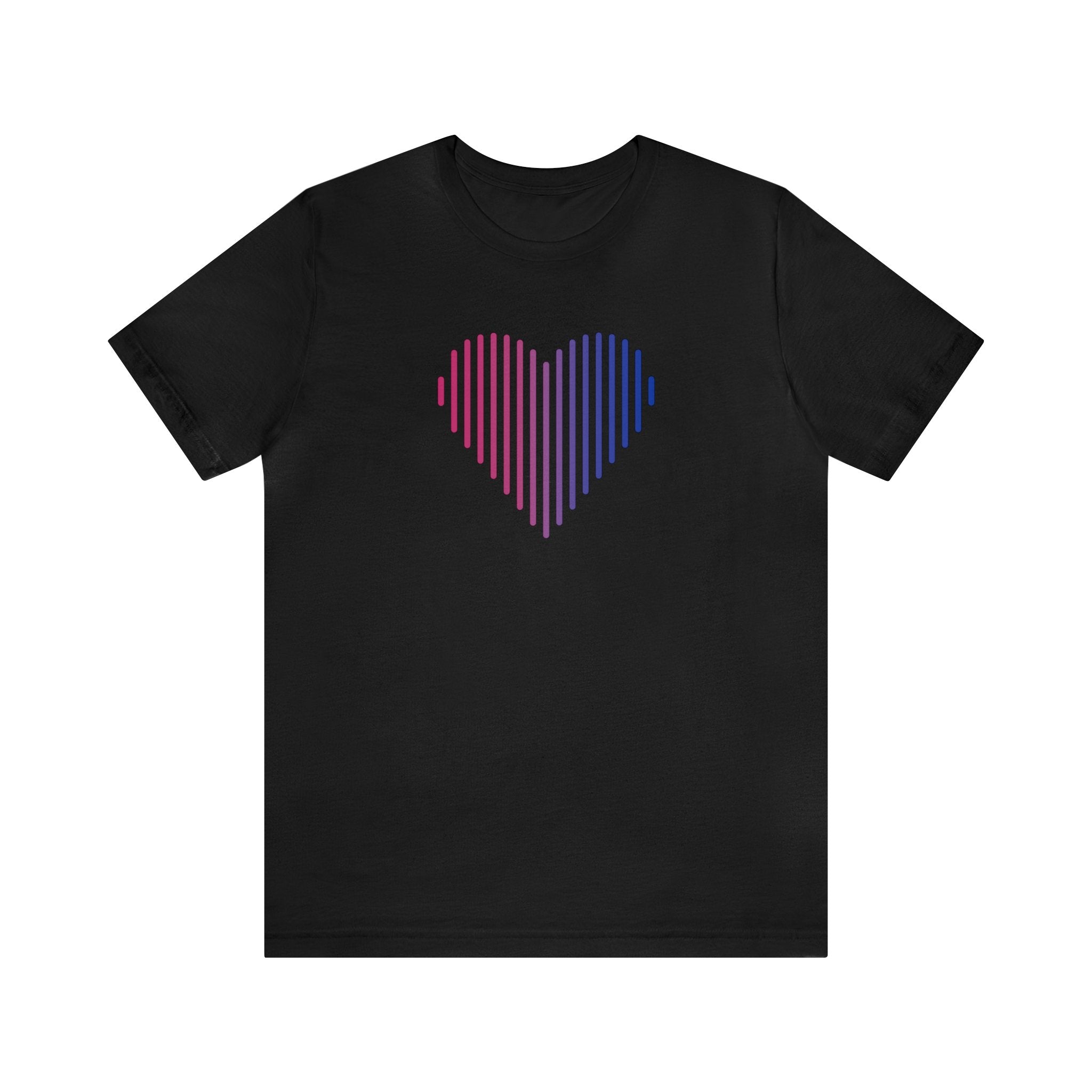 Bisexual Heart Lines T-Shirt: Pride Gradient Tee