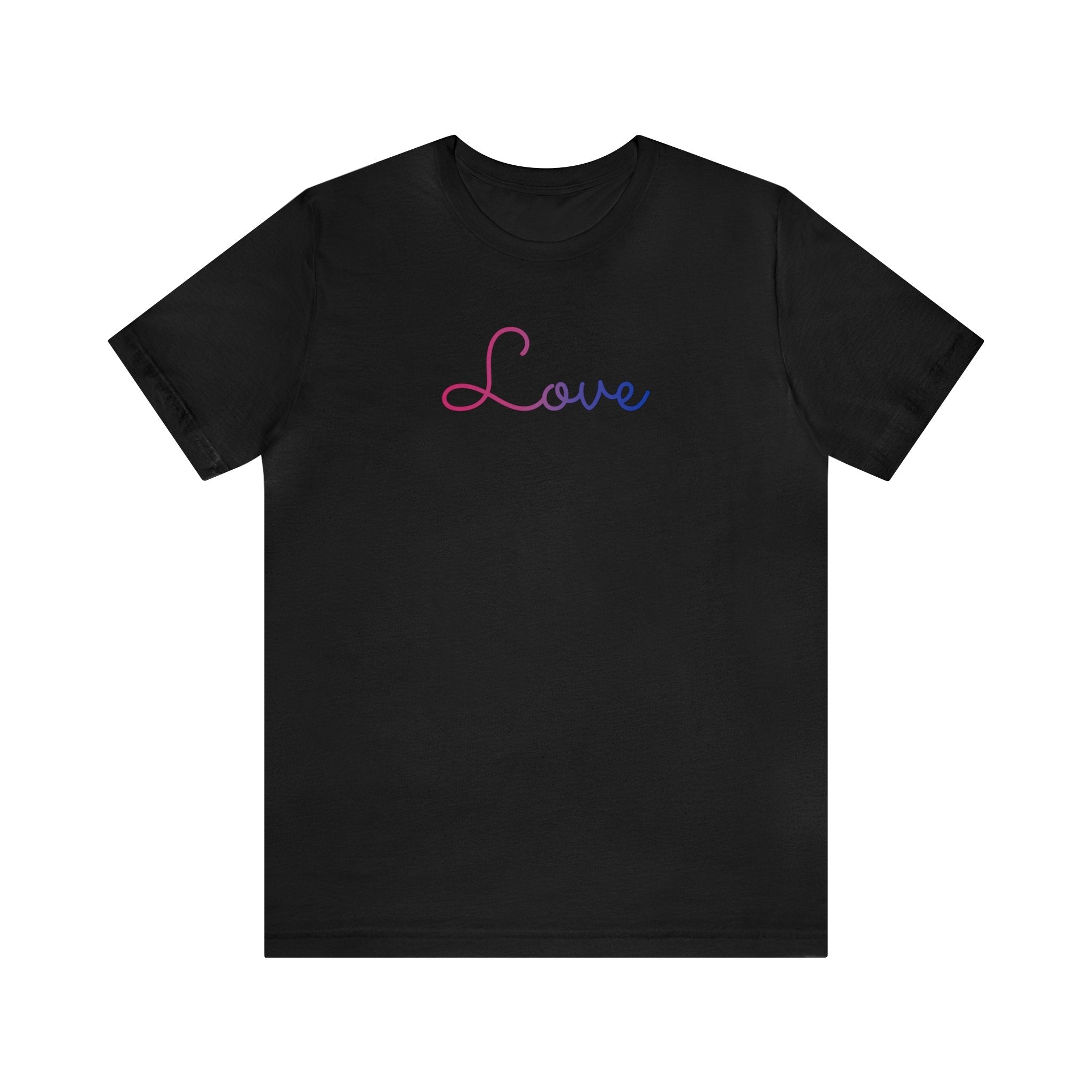 Bisexual Love Script Tee: Subtly Elegant Pride T-Shirt