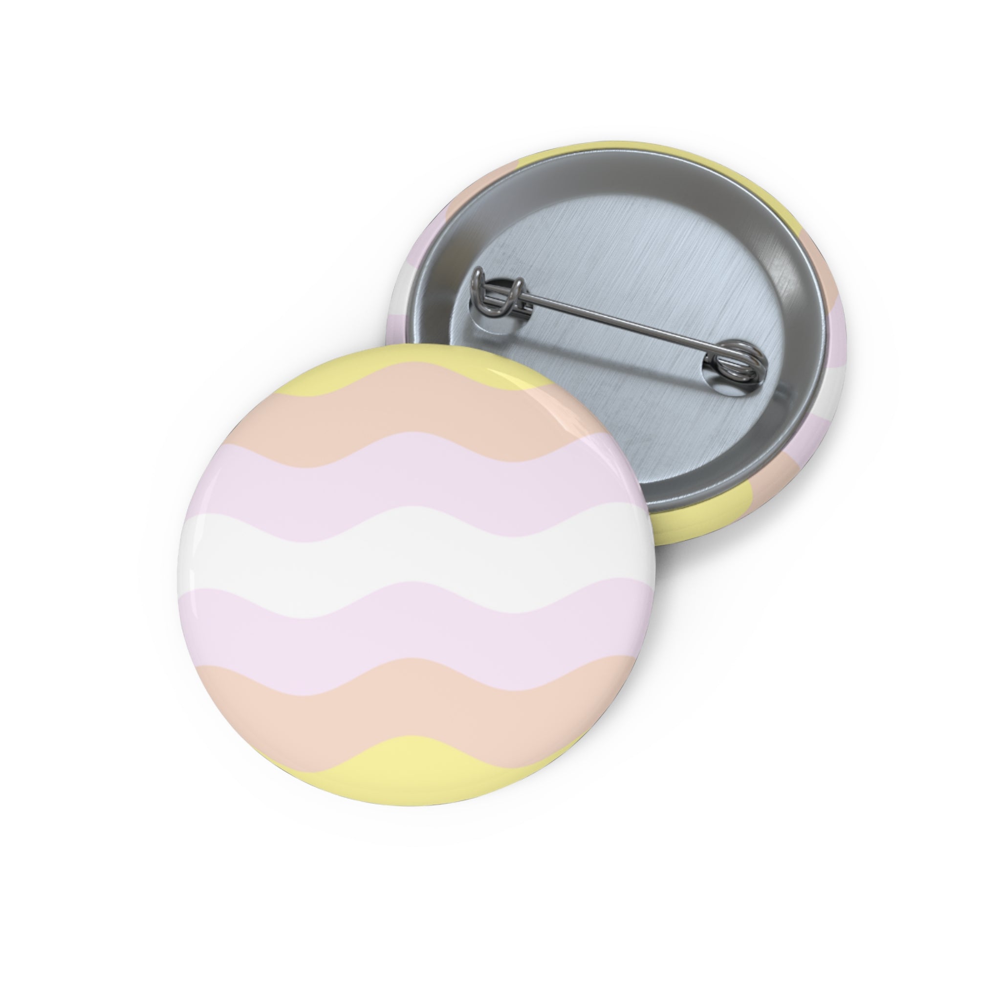 Pangender Pride Flag Pin: Round Button with Wavey Design