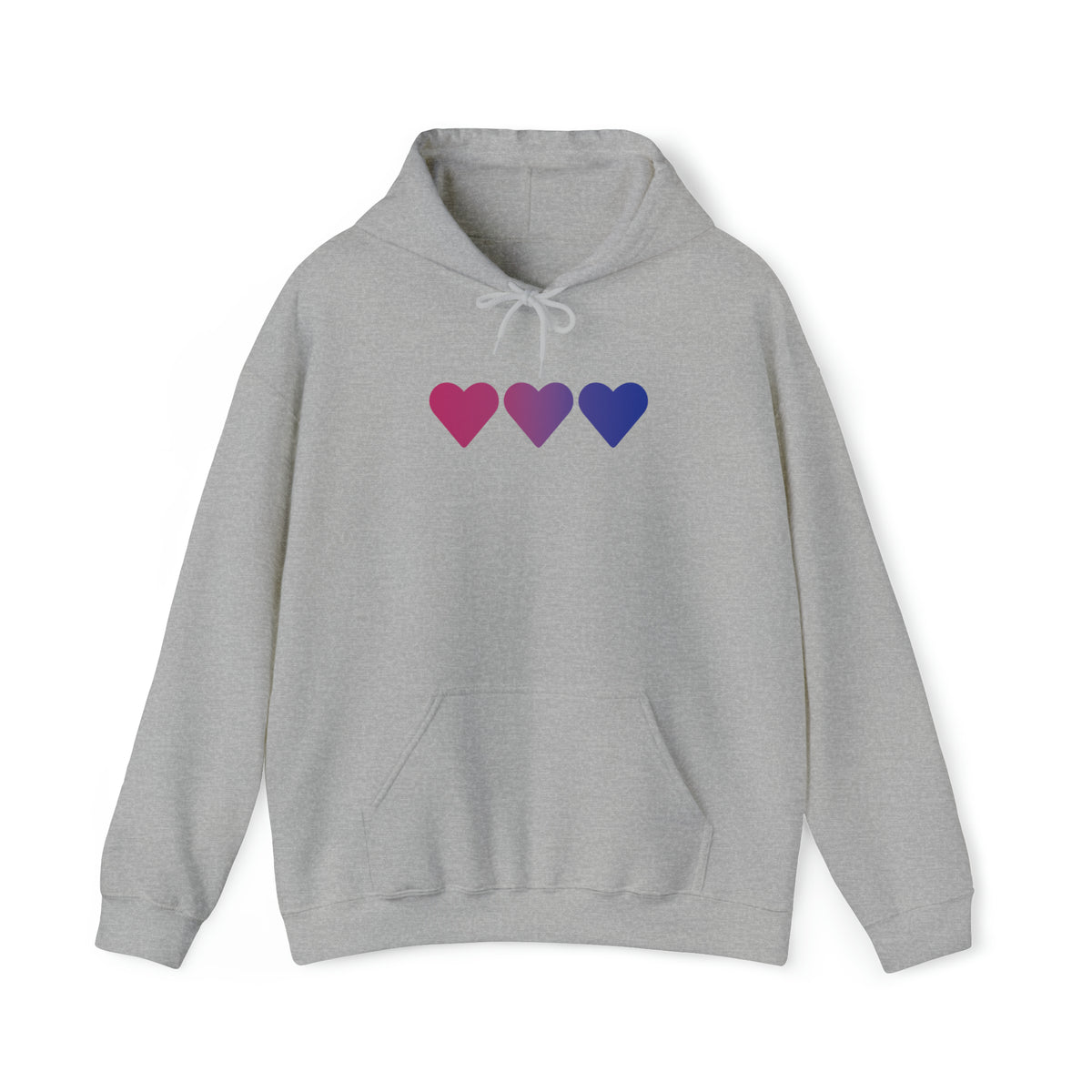 Bisexual Flag Hearts Hoodie: Pride LGBTQ+ Gradient Design