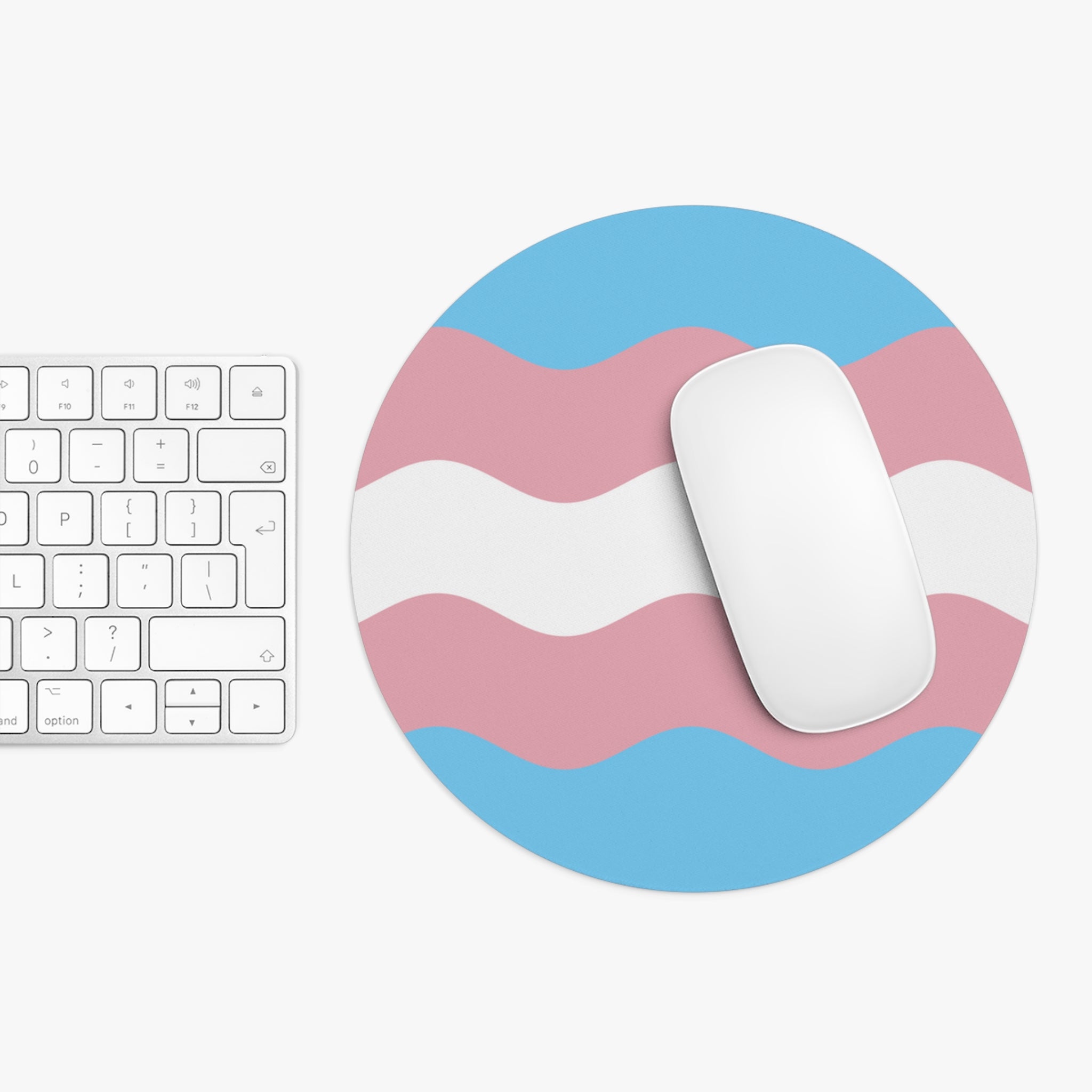 Transgender Flag Ripple Mousepad: Wavey Design for Desk