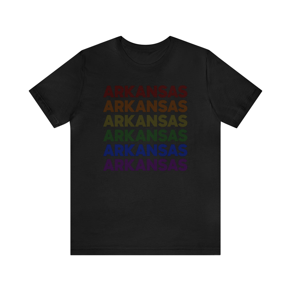 Arkansas LGBTQ+ Pride Flag, Faded Black T-Shirt