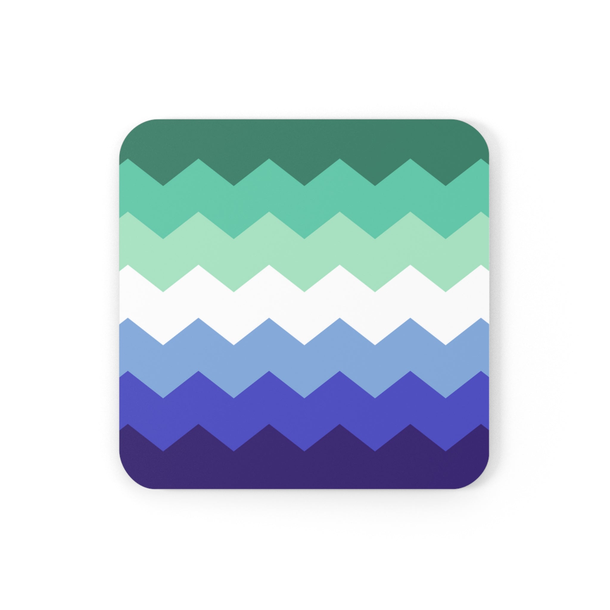 Gay Pride Flag Coaster Set: 4 Corkwood Wavey Drink Coasters