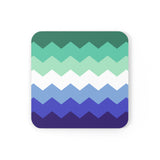 Gay Pride Flag Coaster Set: 4 Corkwood Wavey Drink Coasters