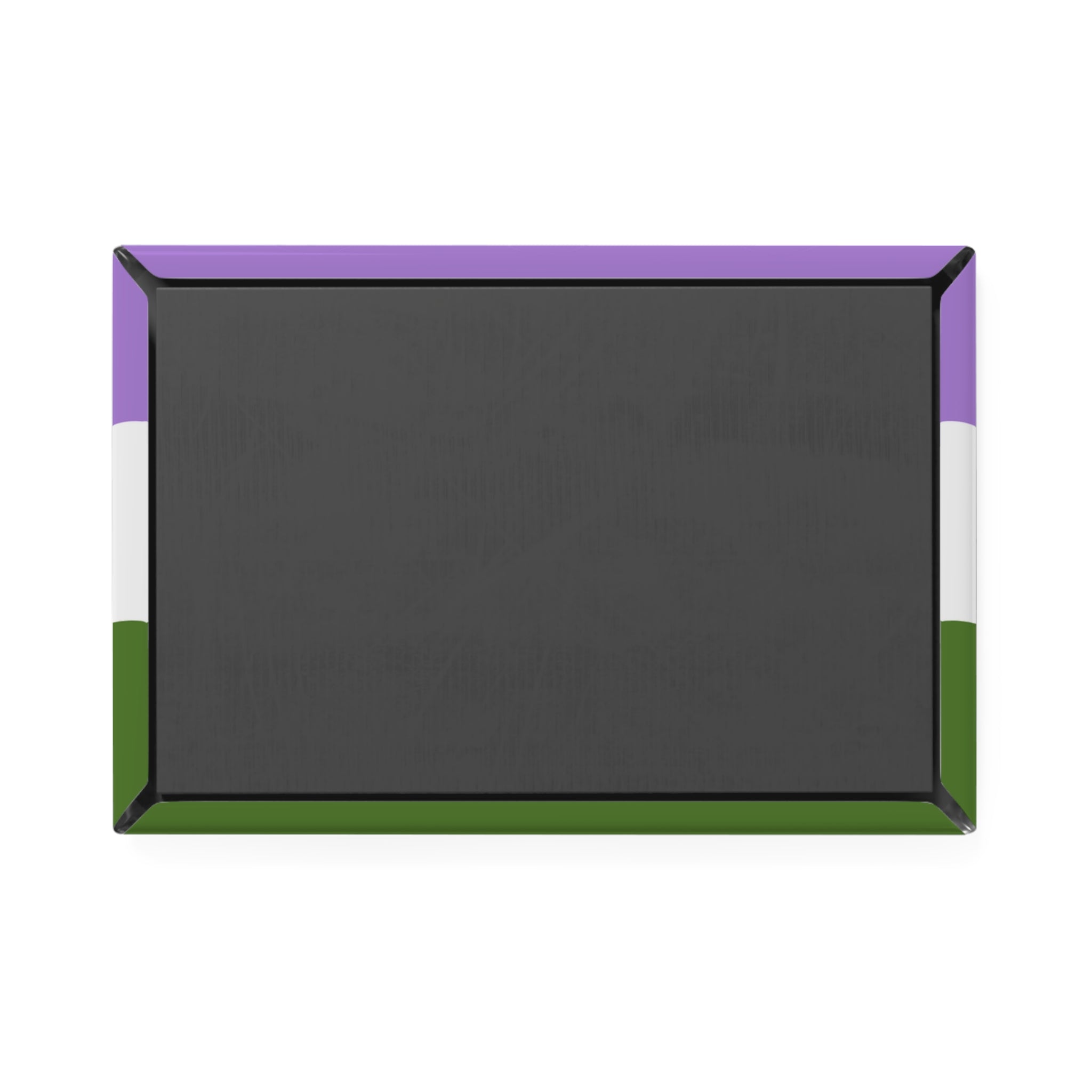 Genderqueer Pride Flag Magnet: Ripple Rectangle Button for Fridge