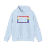 Pennsylvania Pride Flag Hoodie: Rainbow LGBTQ+ State Silhouette Distressed Hooded Sweatshirt