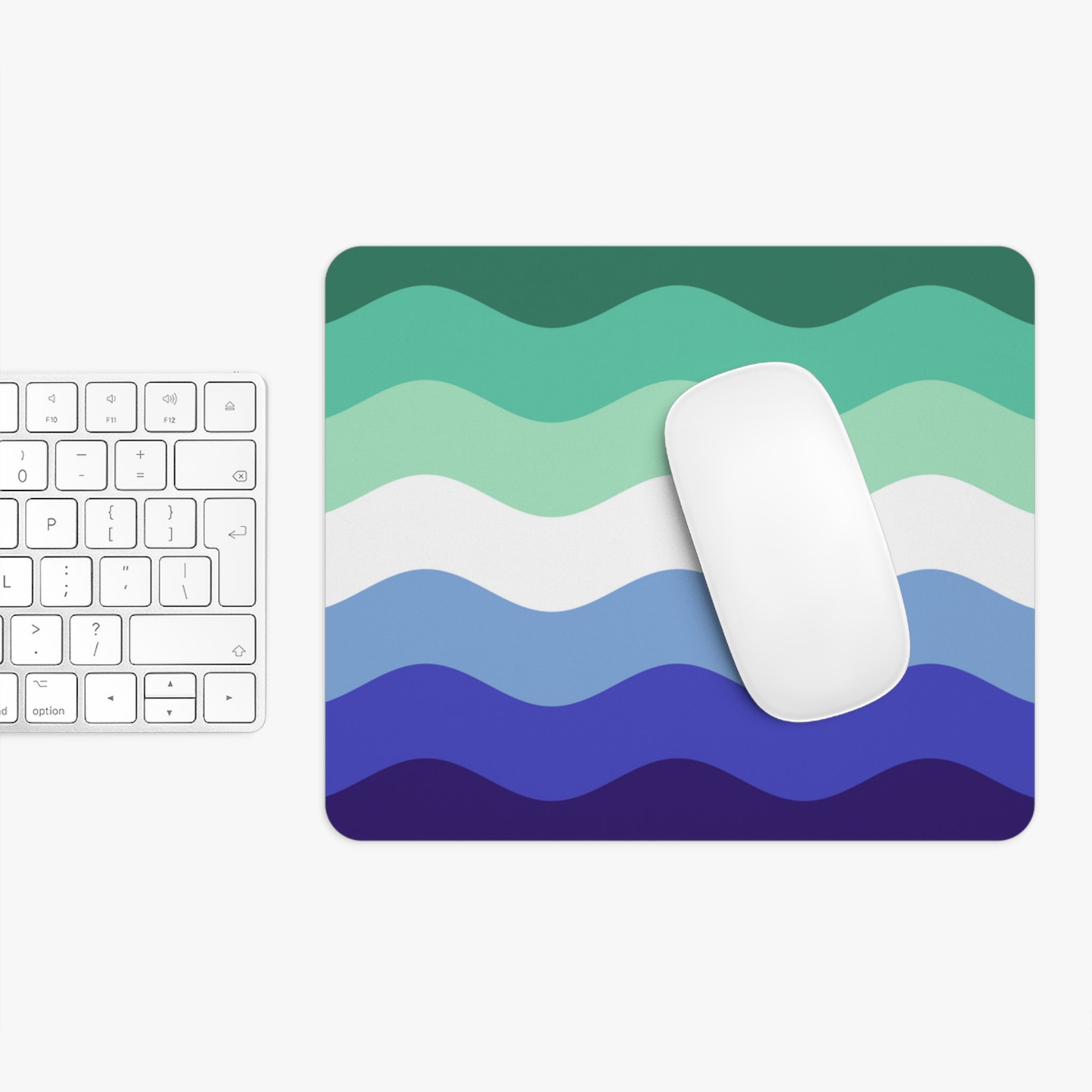 Gay Pride Flag Ripple Mousepad: Wavey Design for Desk