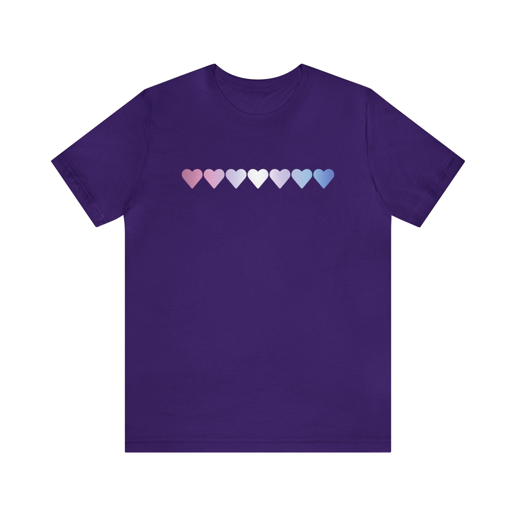 Bigender Flag Hearts T-Shirt: Pride LGBTQ+ Gradient Design