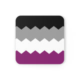 Asexual Flag Coaster Set: 4 Corkwood Wavey Drink Coasters