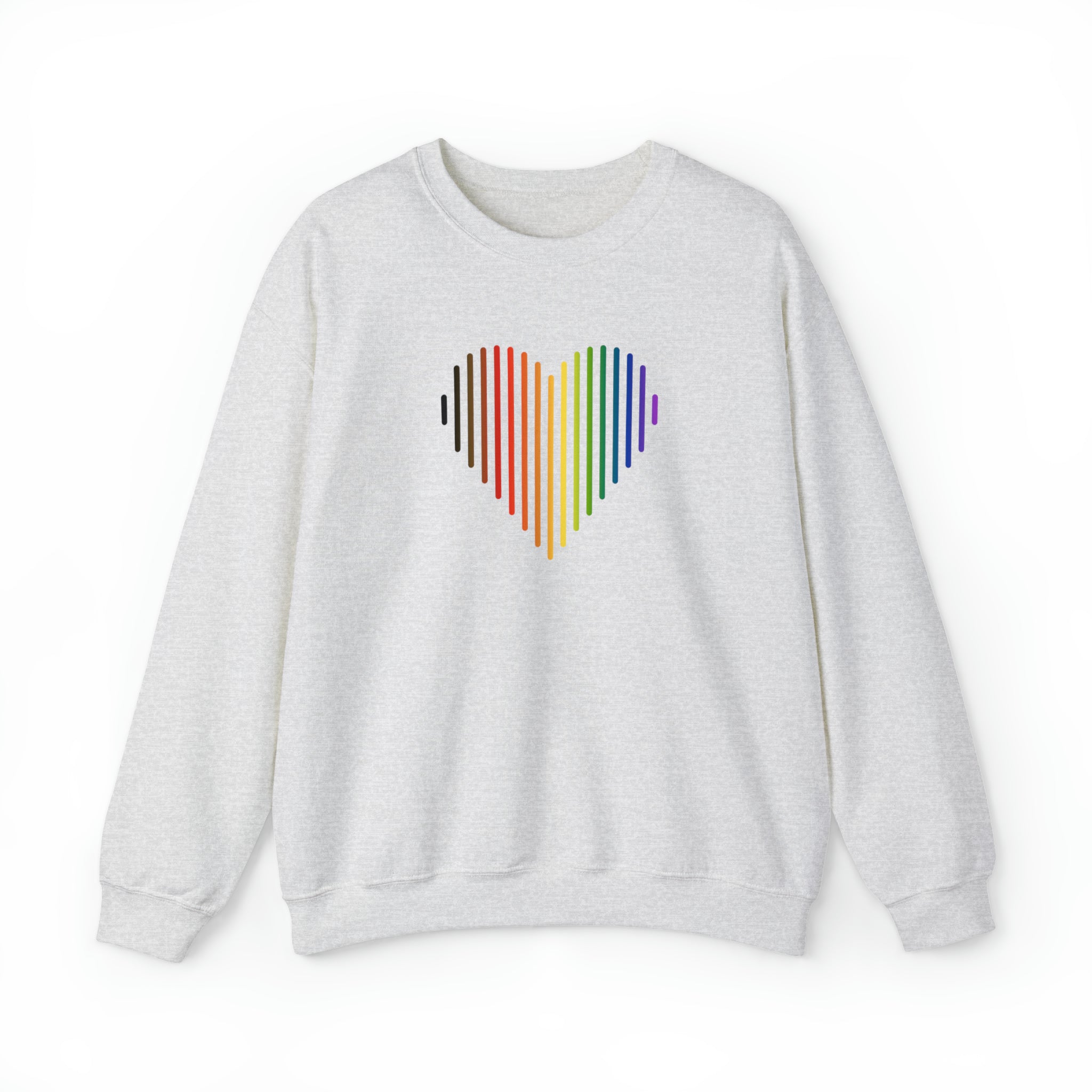 Philly Pride Flag Heart Lines Sweater: Pride Gradient Sweatshirt