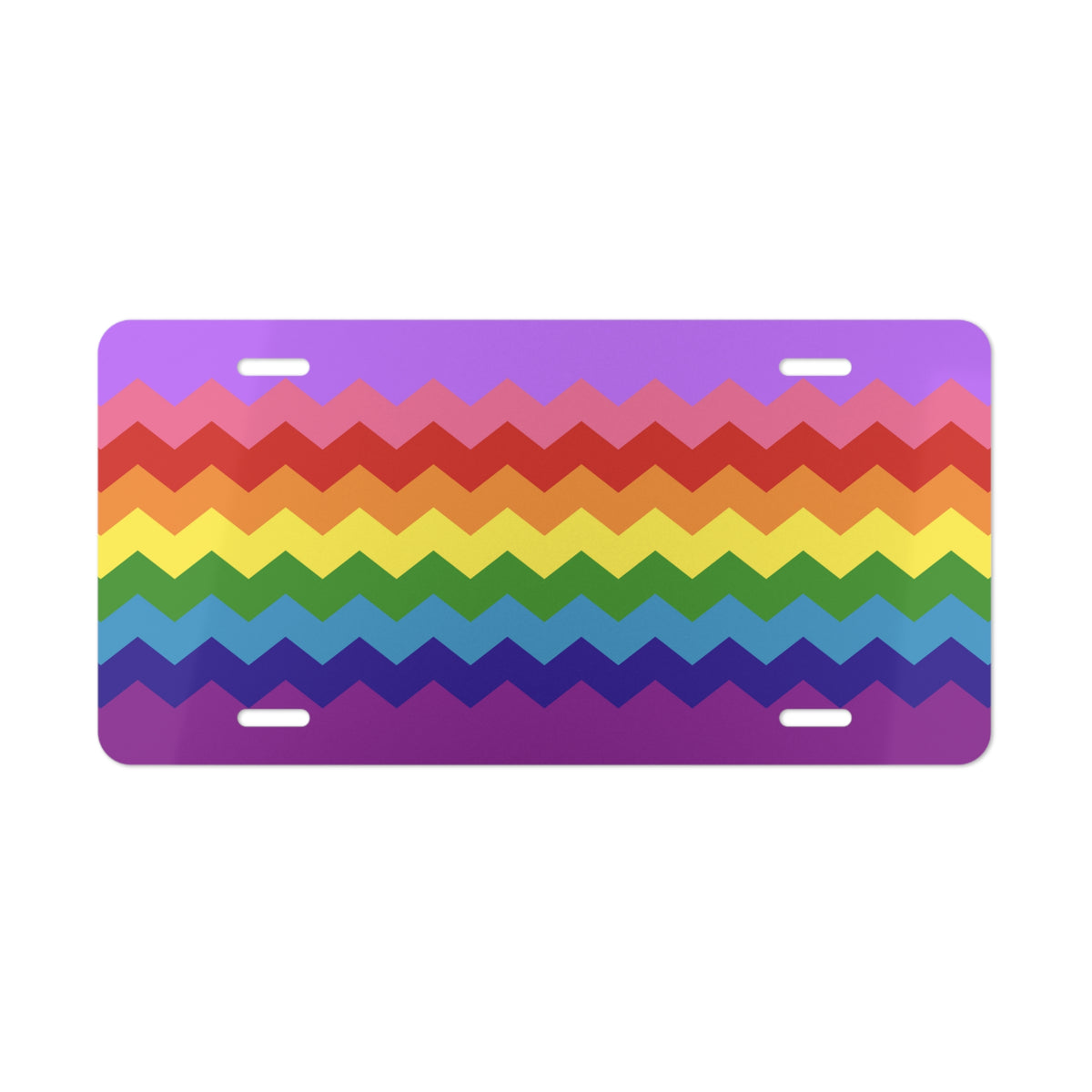 LGBTQ+ Flag Wavey Vanity License Plate: Sharp Design for Cars