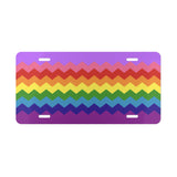 LGBTQ+ Flag Wavey Vanity License Plate: Sharp Design for Cars