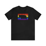 Nebraska Pride Flag Tee: Rainbow LGBTQ+ State Silhouette Distressed Shirt