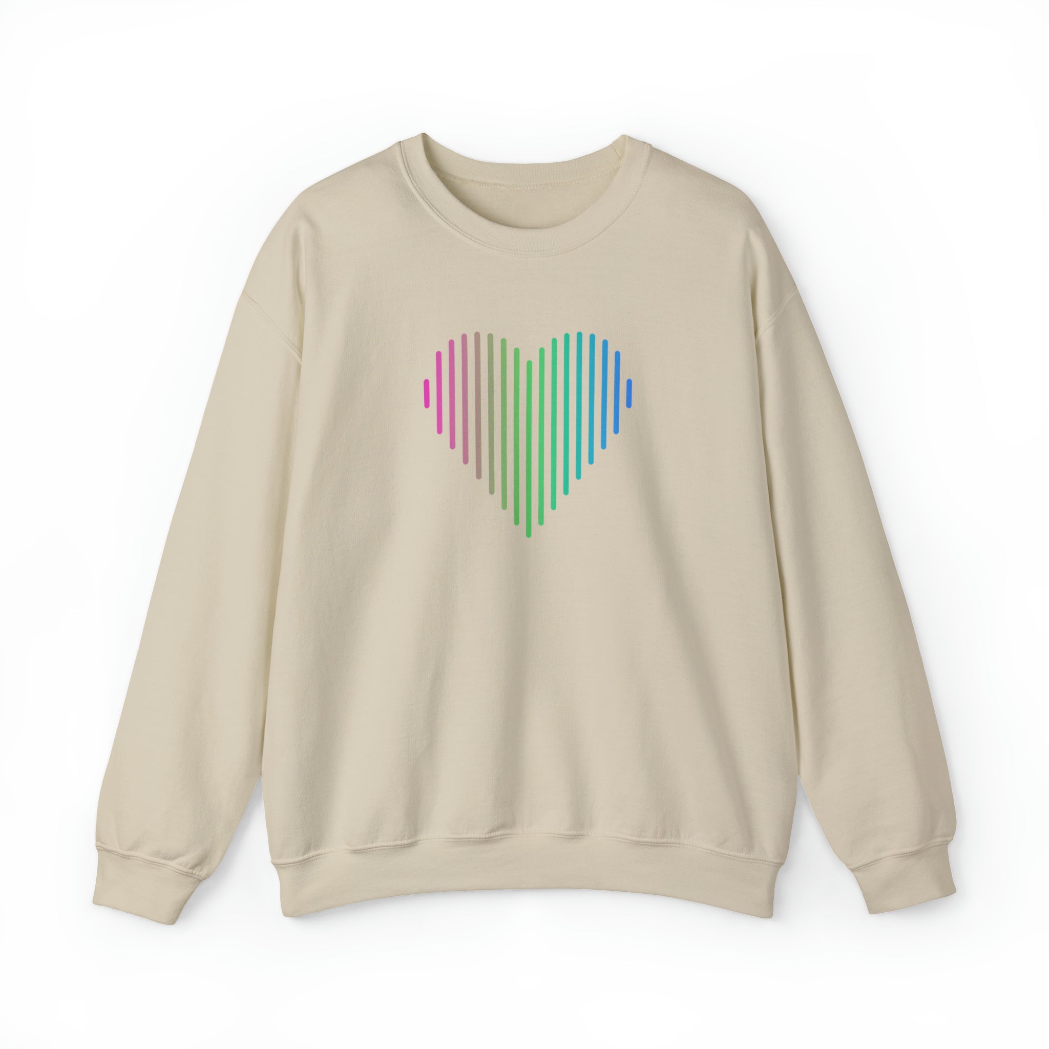Polysexual Heart Lines Sweater: Pride Gradient Sweatshirt