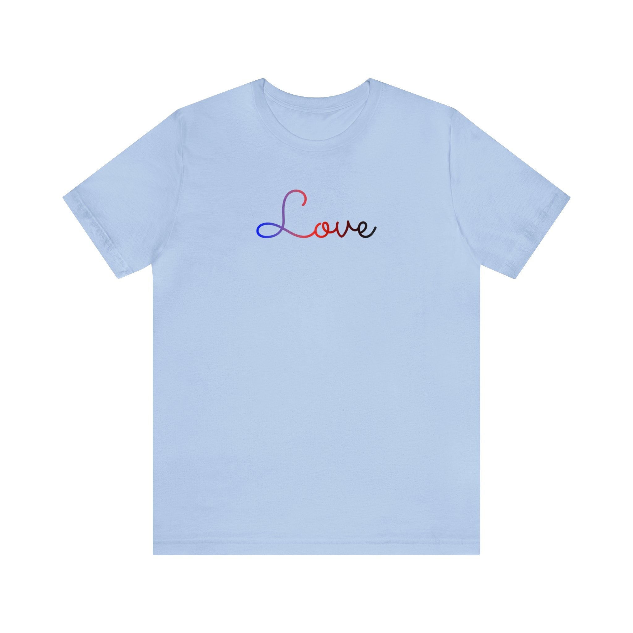 Polyamory Love Script Tee: Subtly Elegant Pride T-Shirt