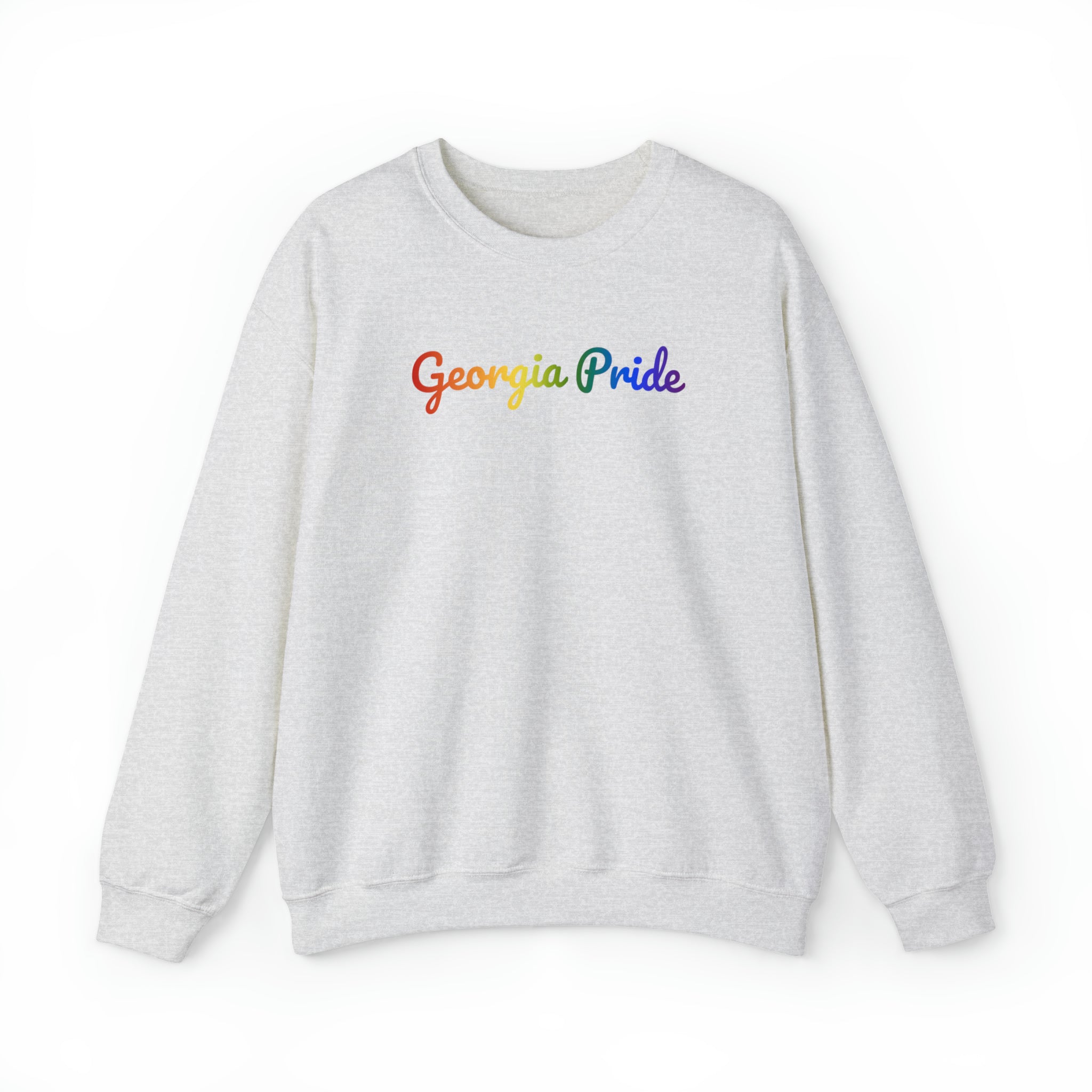 Georgia Pride Sweatshirt: Flowing Cursive Design with LGBTQ+ Gradient
