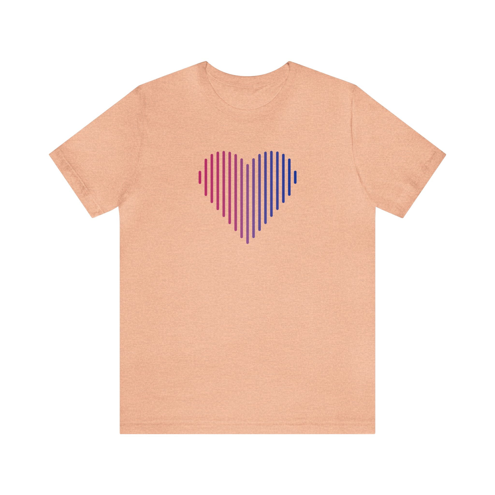 Bisexual Heart Lines T-Shirt: Pride Gradient Tee
