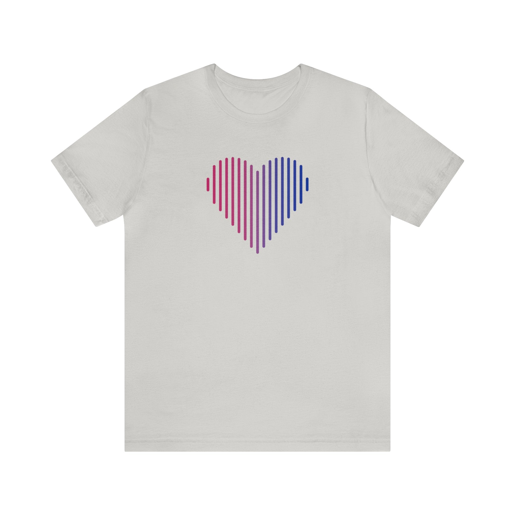Bisexual Heart Lines T-Shirt: Pride Gradient Tee
