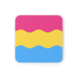 Pansexual Flag Coaster Set: 4 Corkwood Ripple Drink Coasters