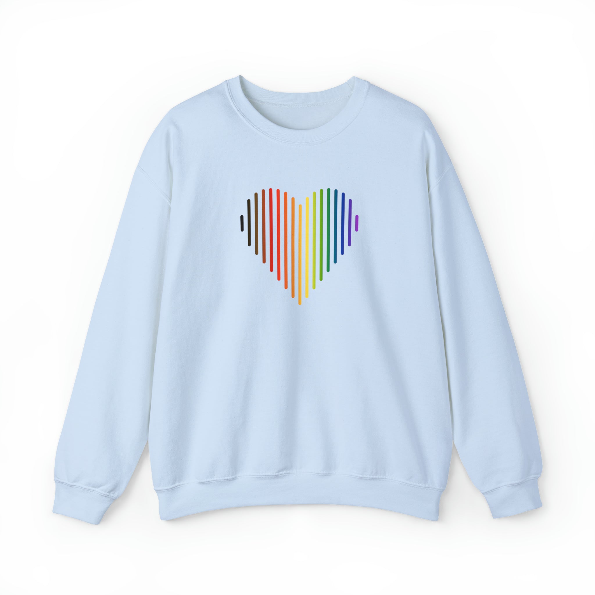 Philly Pride Flag Heart Lines Sweater: Pride Gradient Sweatshirt