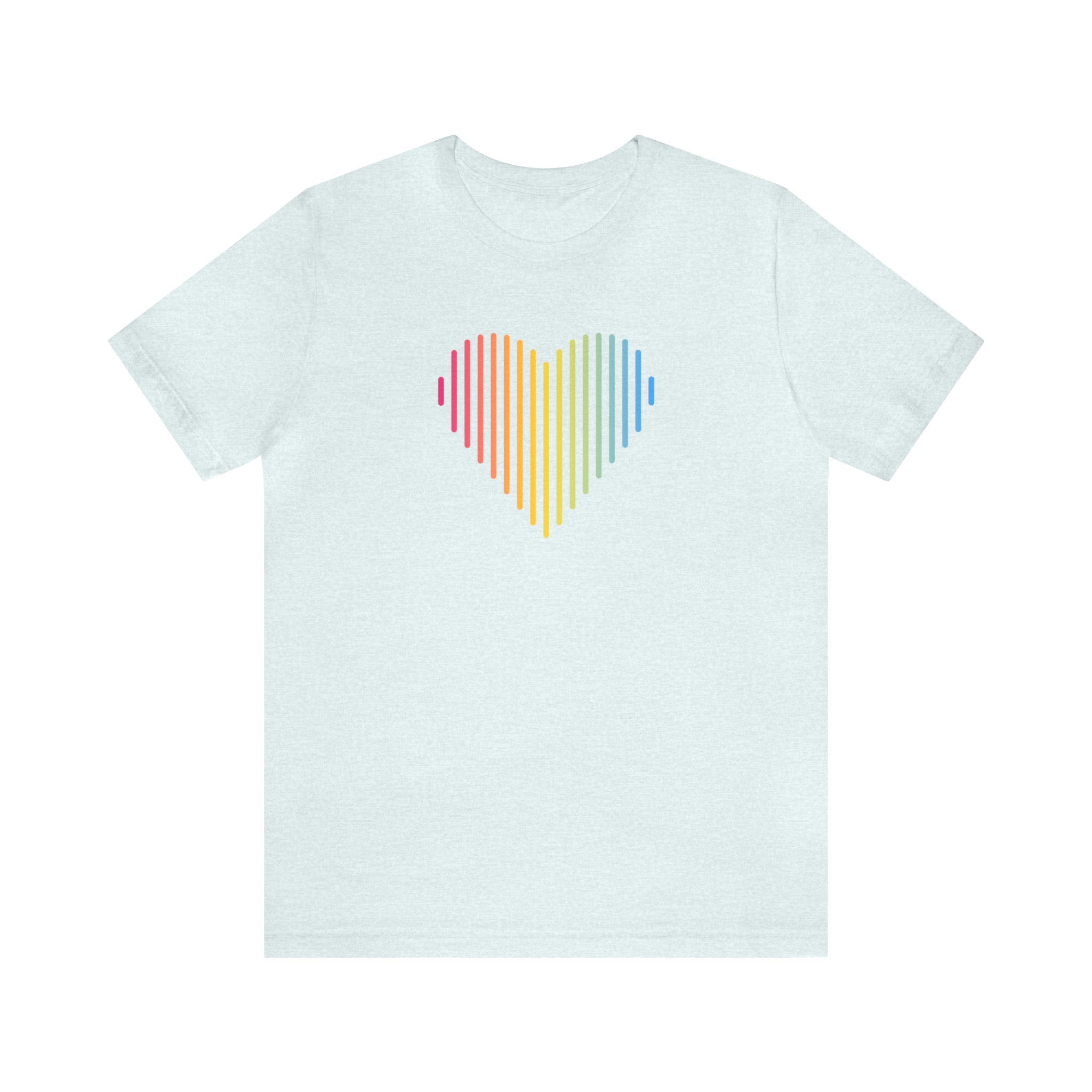 Pansexual Heart Lines T-Shirt: Pride Gradient Tee