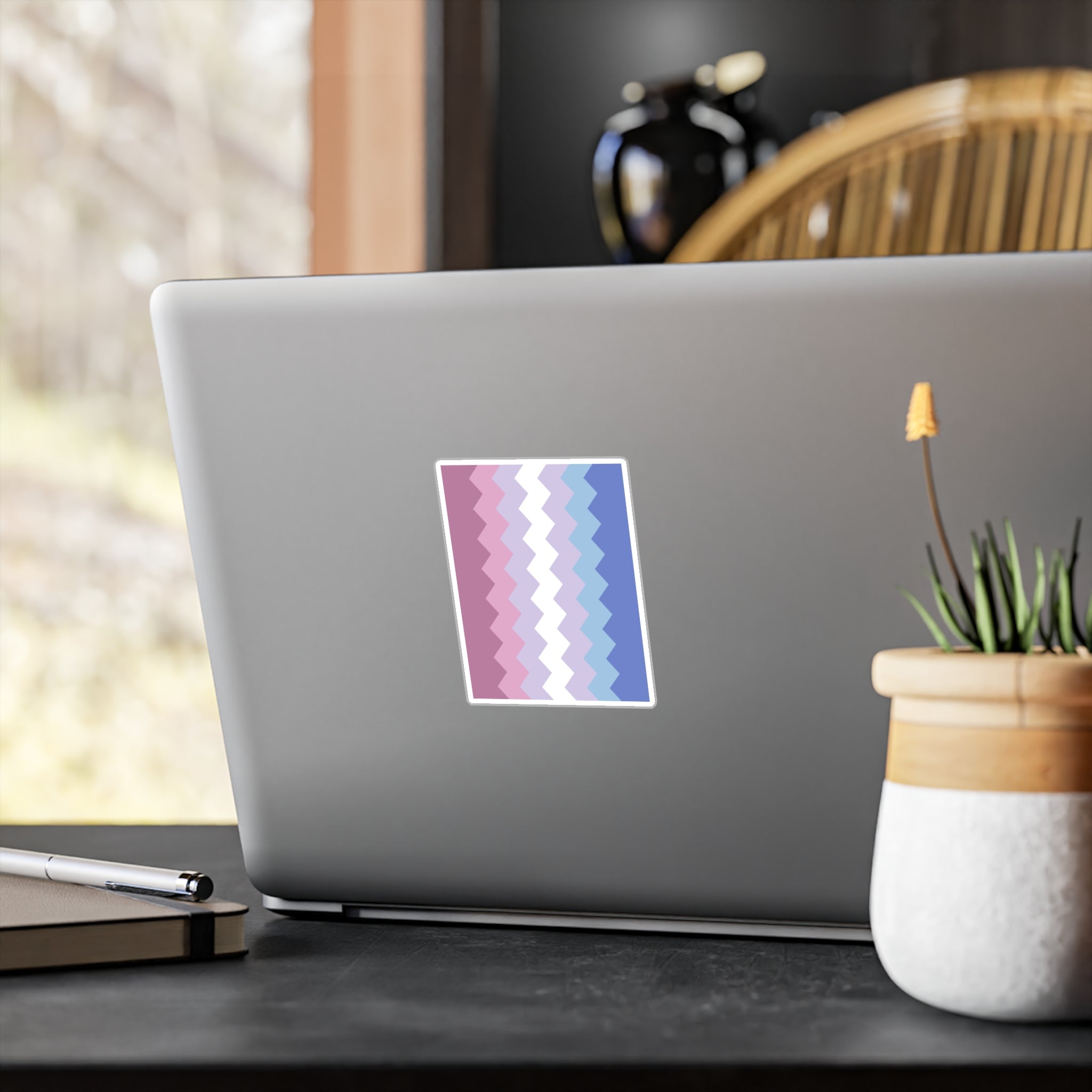 Bigender Flag Wavey Decal: Sharp Pride Sticker