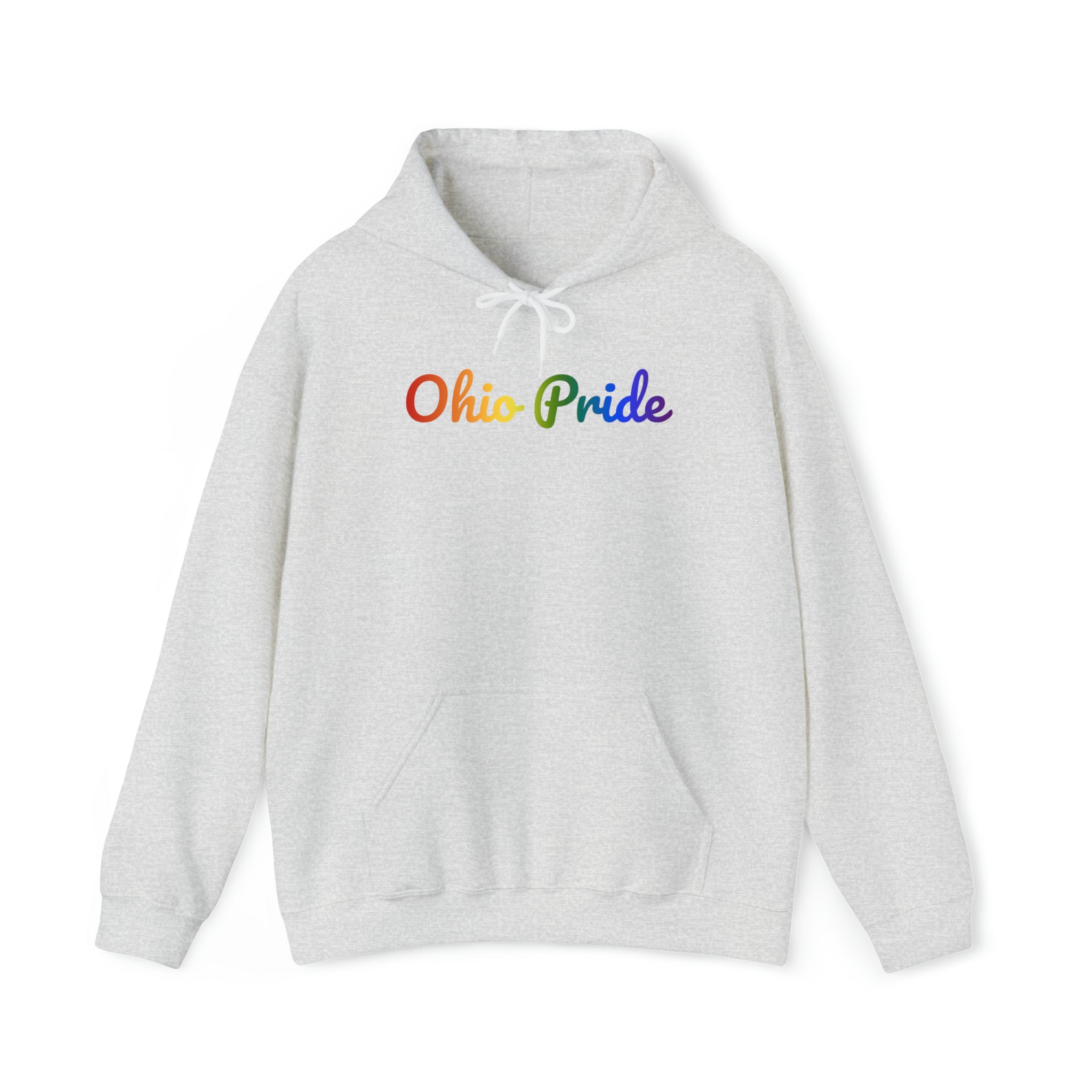 Ohio Pride Hoodie: Flowing Cursive Design with LGBTQ+ Gradient