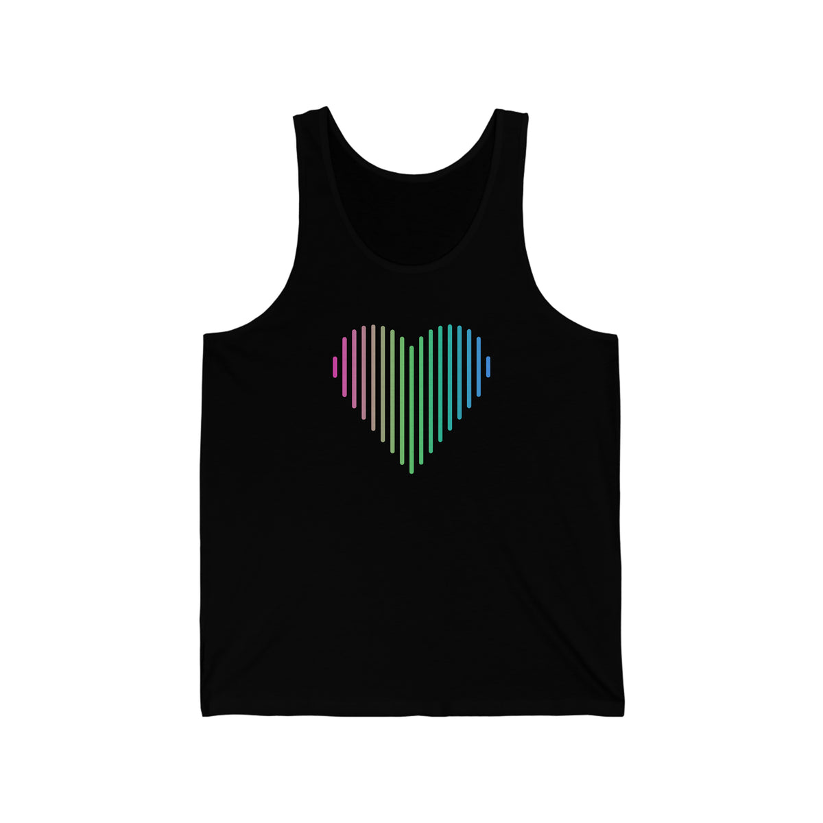 Polysexual Heart Lines Tank-Top: Pride Gradient Tank