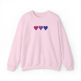 Bisexual Flag Hearts Sweatshirt: Pride LGBTQ+ Gradient Design