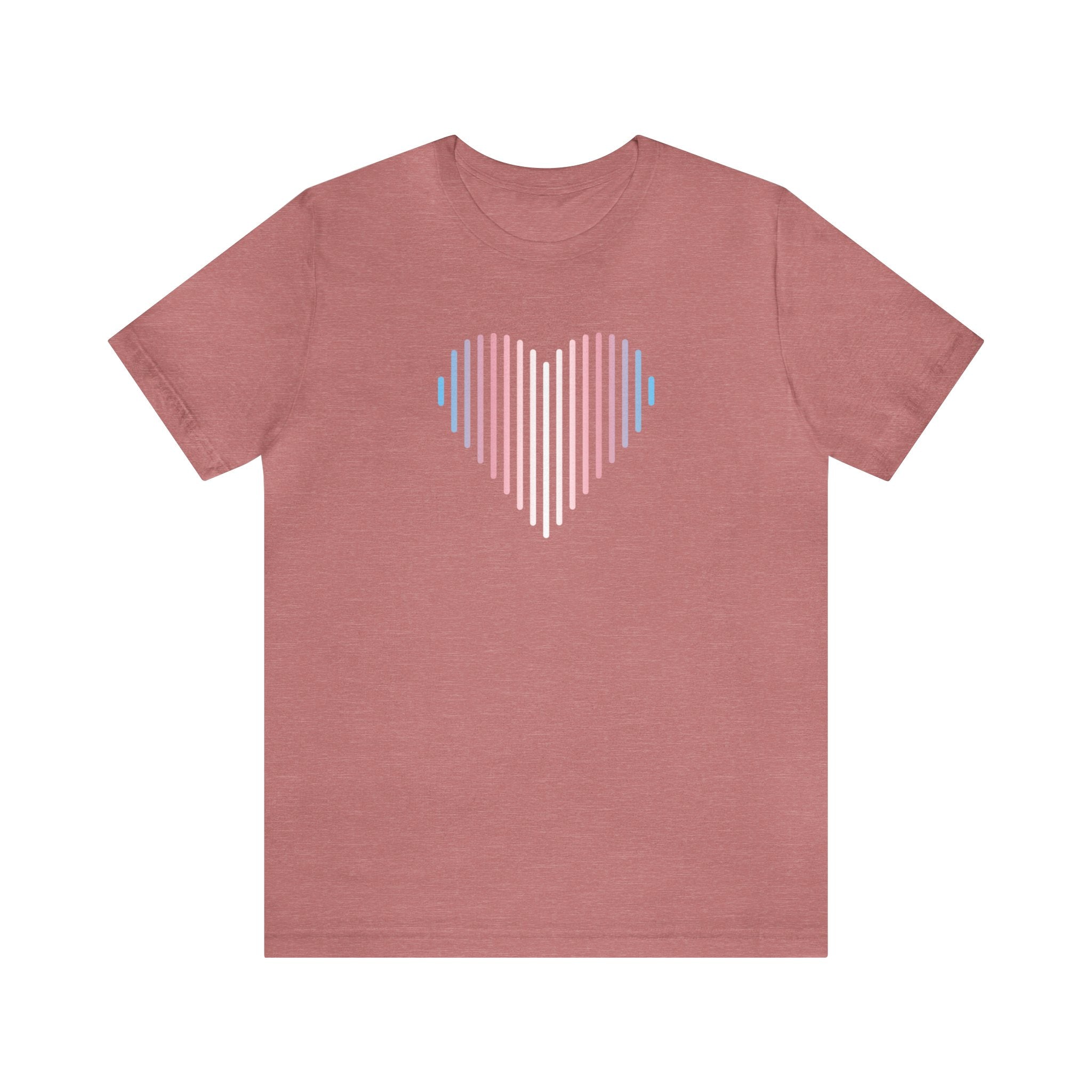 Transgender Heart Lines T-Shirt: Pride Gradient Tee