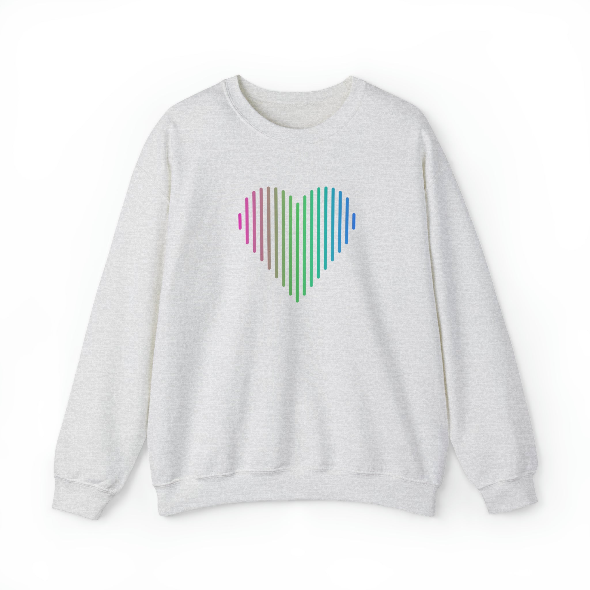 Polysexual Heart Lines Sweater: Pride Gradient Sweatshirt