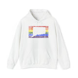Connecticut Pride Flag Hoodie: Rainbow LGBTQ+ State Silhouette Distressed Hooded Sweatshirt