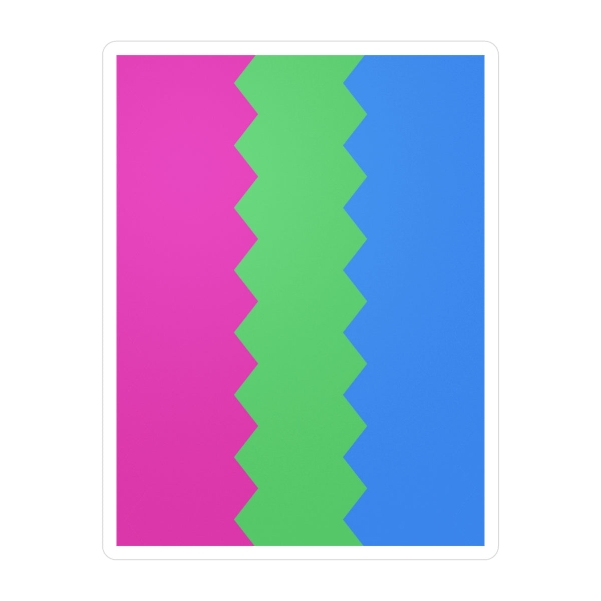 Polysexual Flag Wavey Decal: Sharp Pride Sticker