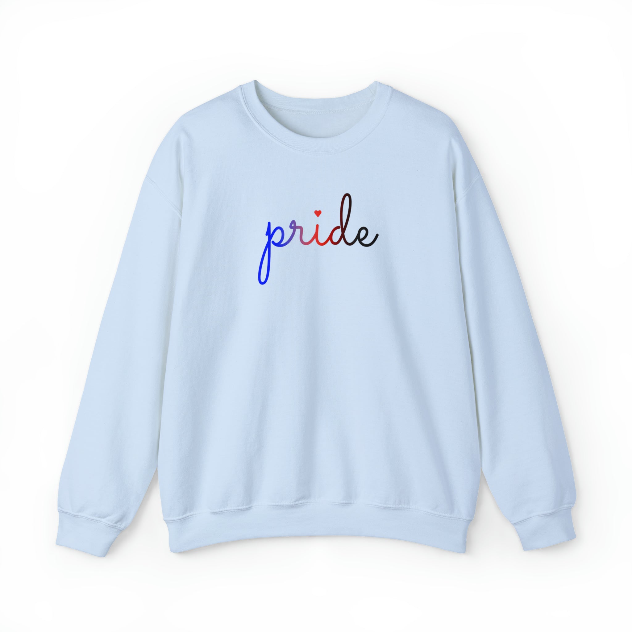 Polyamory Pride Sweater: Flowing Cursive 'Pride' in Gradient Hues