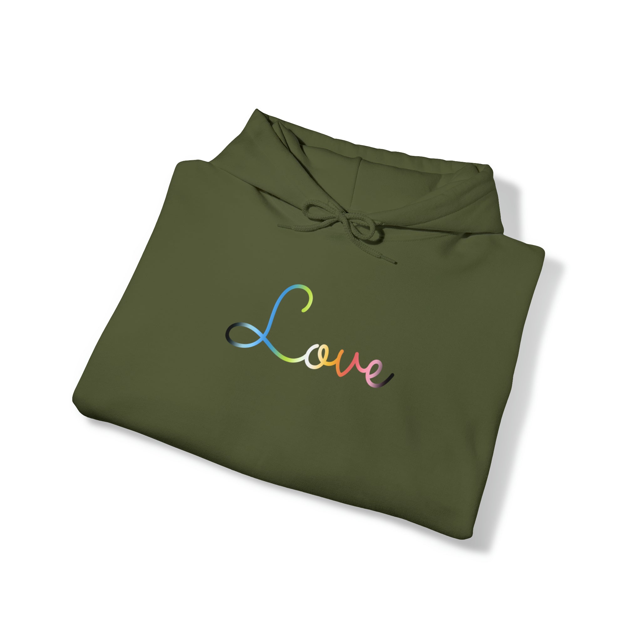 Queer Love Script Hoodie: Subtly Elegant Pride Sweatshirt