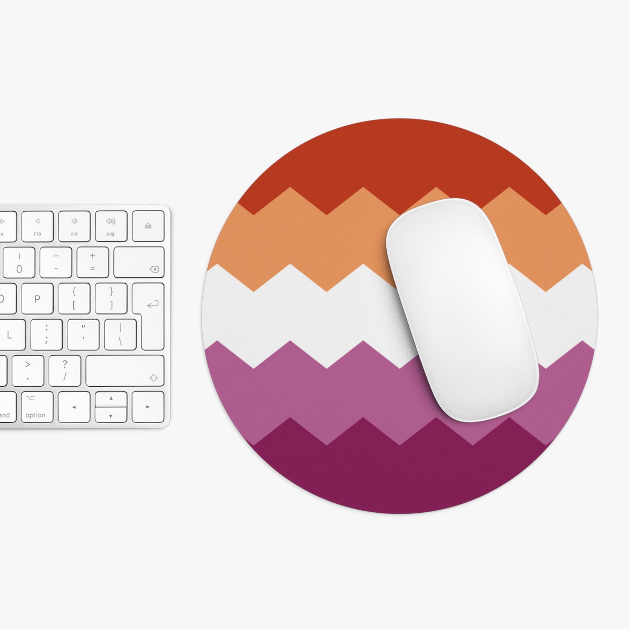 Lesbian Pride Flag Wavey Mousepad: Sharp Design for Desk