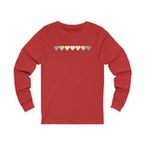 Demigender Flag Hearts Long Sleeve Tee: Pride LGBTQ+ Gradient Design