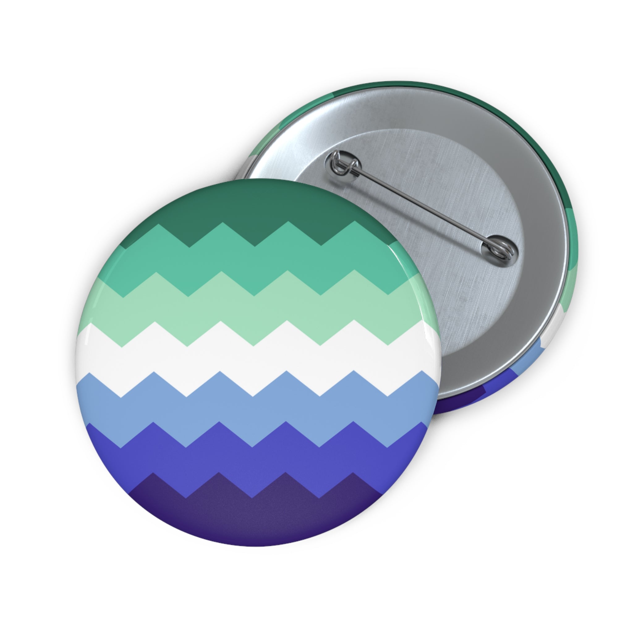 Gay Pride Flag Pin: Round Button with Sharp Design