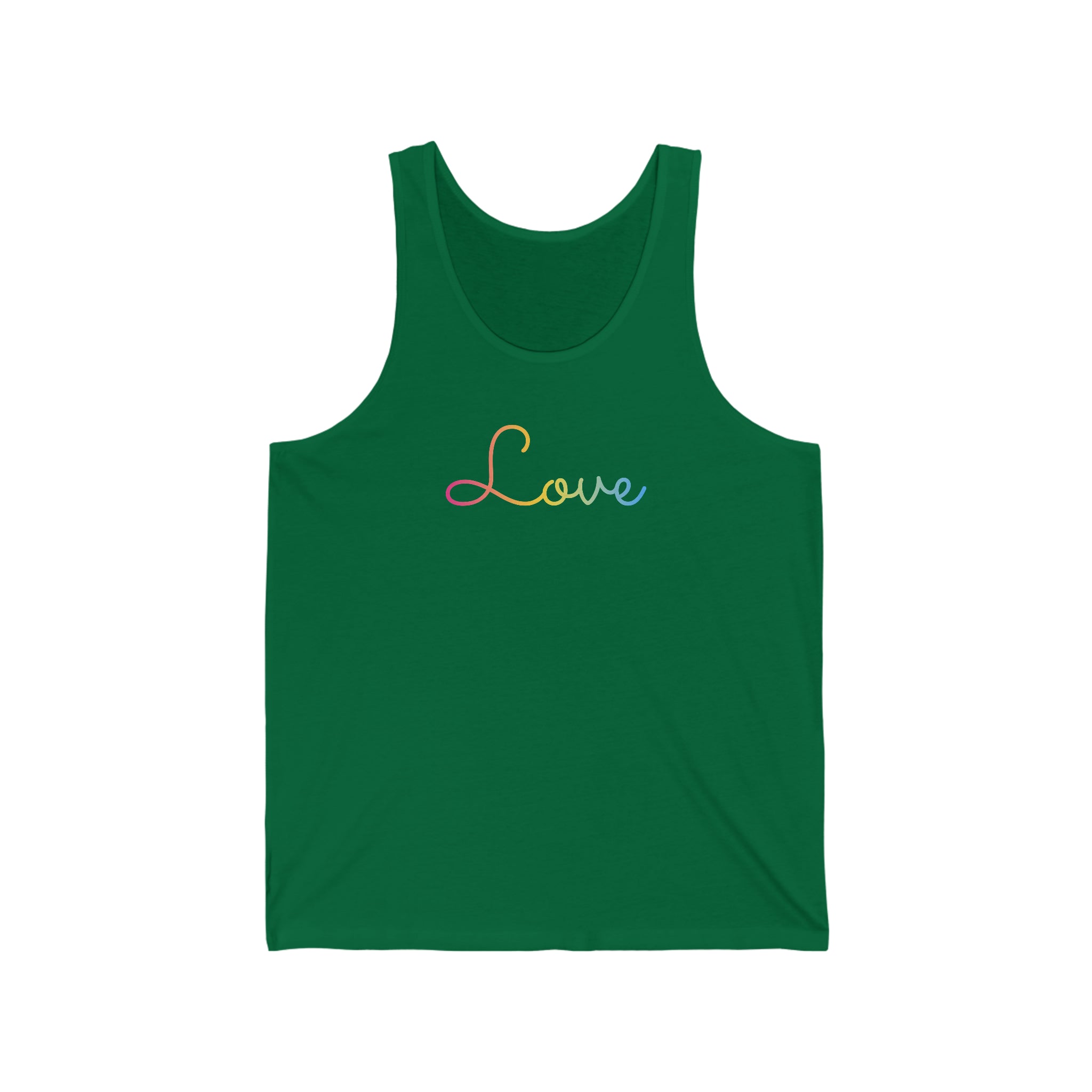 Pansexual Love Script Tank: Subtly Elegant Pride Tank-Top