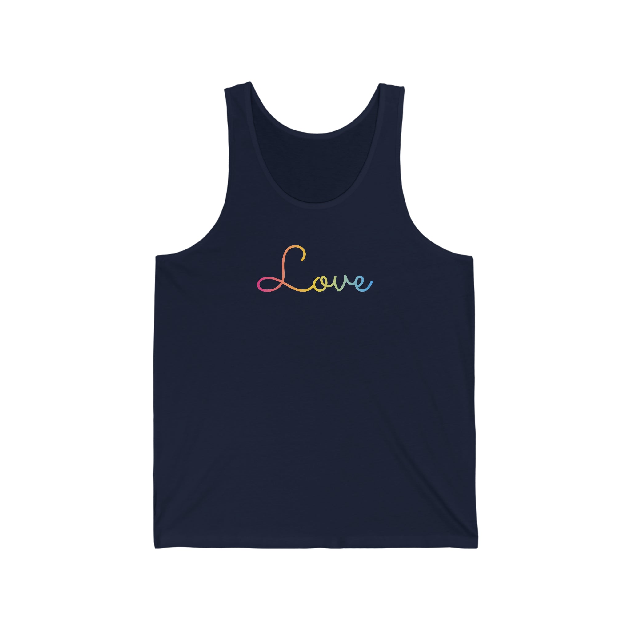 Pansexual Love Script Tank: Subtly Elegant Pride Tank-Top