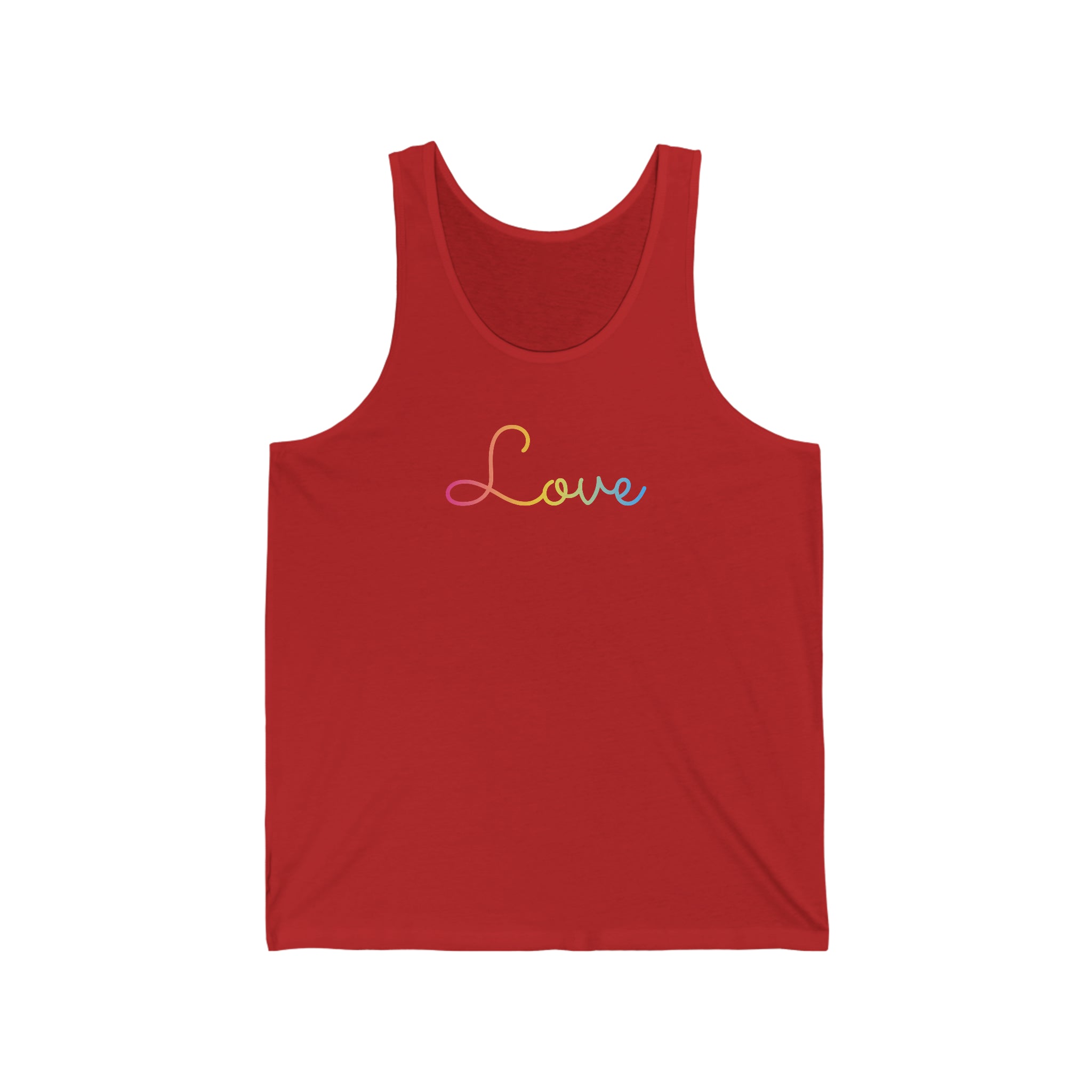 Pansexual Love Script Tank: Subtly Elegant Pride Tank-Top