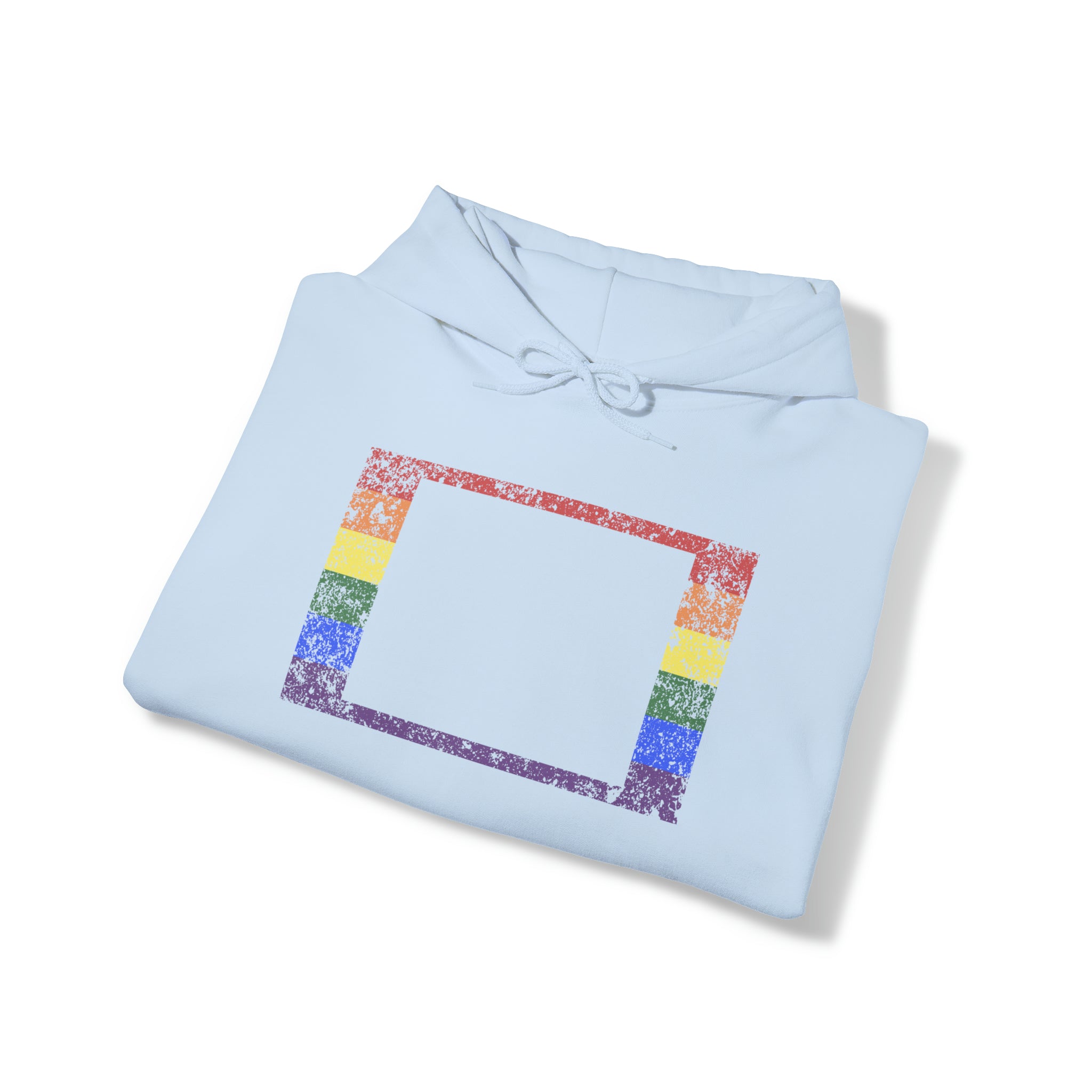 Colorado Pride Flag Hoodie: Rainbow LGBTQ+ State Silhouette Distressed Hooded Sweatshirt