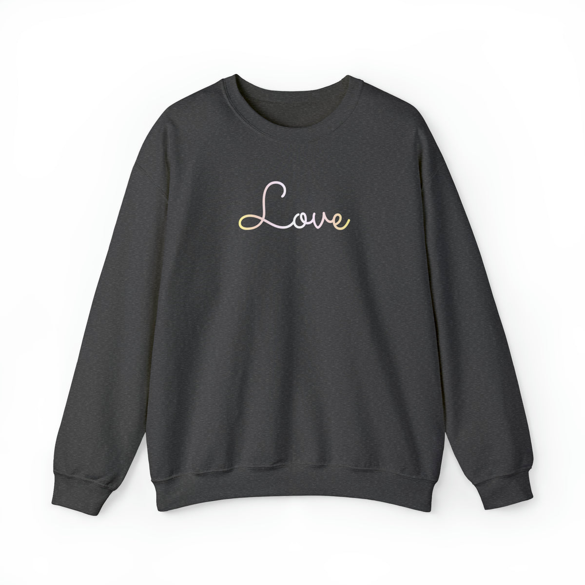 Pangender Love Script Sweatshirt: Subtly Elegant Pride Sweater