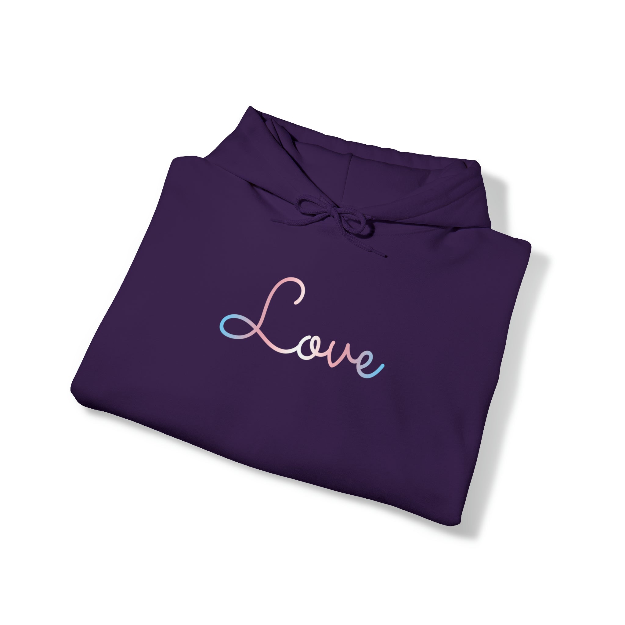 Transgender Love Script Hoodie: Subtly Elegant Pride Sweatshirt